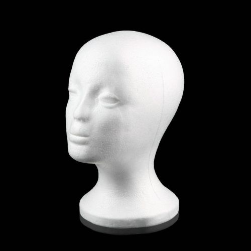 Female Styrofoam Mannequin Manikin Head Model Foam Wig Hair Glasses Display DY