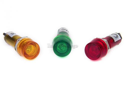 3pcs red/ yellow/ green 110v ac/dc power signal indicator pilot light bulb for sale