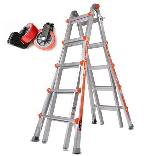 Little giant 14016 type 1 22&#039; alta-one ladder with tip n&#039; glide wheel kit for sale