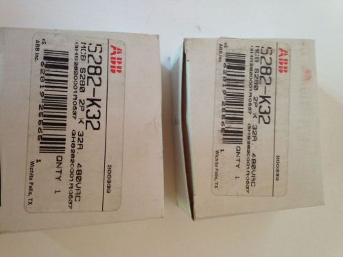 ABB S282-K32 32A 480VAC NEW (sold as a lot of 2)