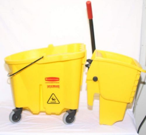 Rubbermaid wavebrake bucket wringer 26 quart mop bucket yellow commercial for sale