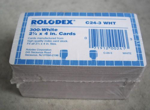 300 Rolodex C24-3 WHT Refill Cards white fits all 2 1/4&#034; x 4&#034; inch files