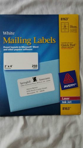 Avery White Mailing Labels 2&#034; x 4&#034; Laser Ink Jet 8163