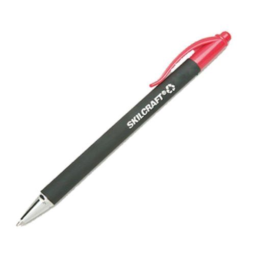 Skilcraft U.S. Government Retractable Ball Point Pen, Fine Point, Red Ink