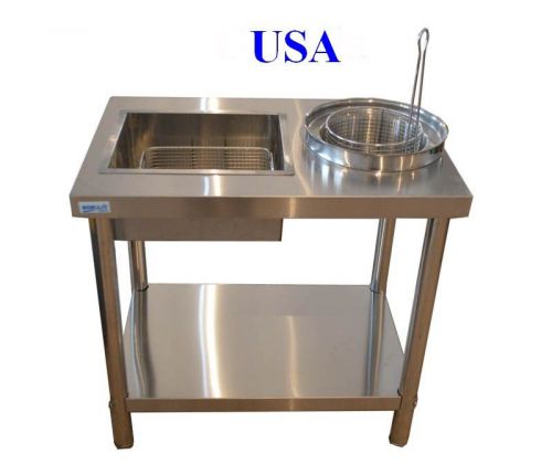 Stainless Steel Fried Work Table Commercial Kitchen New