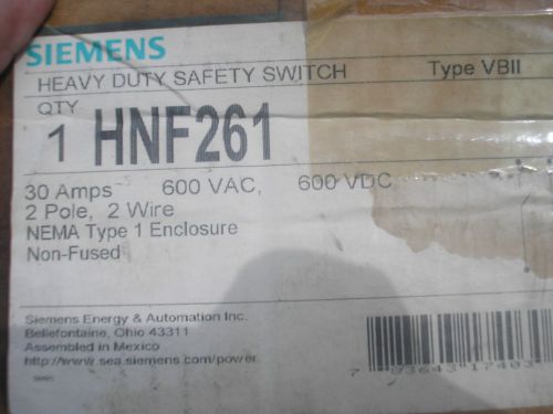SIEMENS HNF261 30 AMP HEAVY DUTY SAFETY SWITCH, NEW IN BOX
