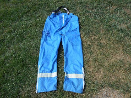 FIRE &amp; RESCUE SQUAD  PANTS / SIZE MED Reflective Strips / STA 188 / w Suspender