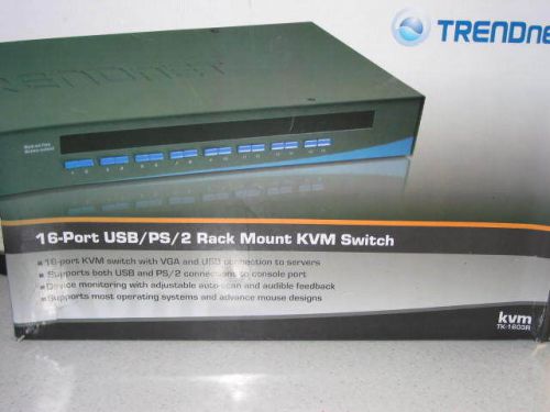 TRENDnet TK-1603R 16-Port USB/PS/2 Rack Mout KVM Switch New