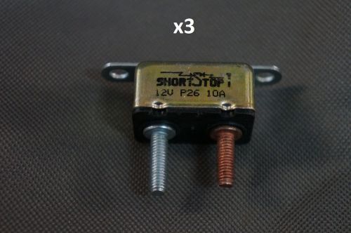 Bussmann Short Stop Type 1 Circuit Breaker 10 AMP 12 Volt Pack of 3