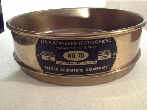 Fisher scientific 8&#034; us standard no 70 sieve opening 212/.0083in 2&#034; deep for sale
