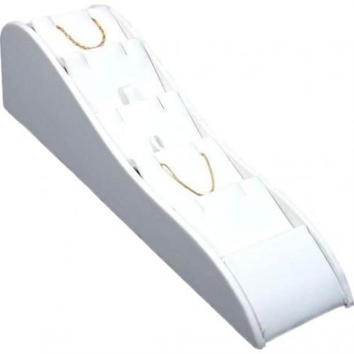 White Faux Leather Pendant Tier Ramp Display 8 3/4&#034;