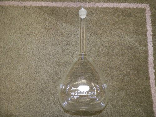 Pyrex 2000 ML Volumetric Flask No. 5640 Lab Supplies Glassware Pyrex and Stopper