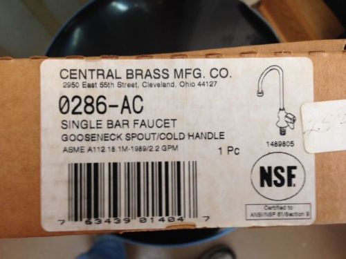 Central Brass bar faucet 0286-AC, Gooseneck spout, Cold
