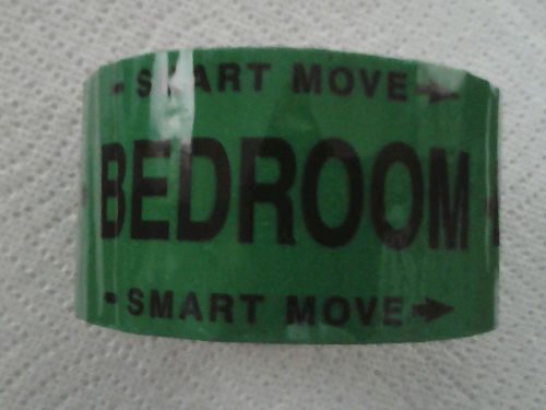 1 Roll &#034;Bedroom&#034; Labeling Tape Green 2 inches X 90 Feet