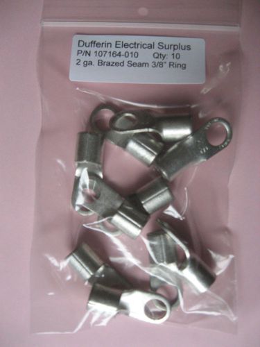 Quick cable 2 ga. non insulated brazed seam lugs with 3/8&#034; eye for sale