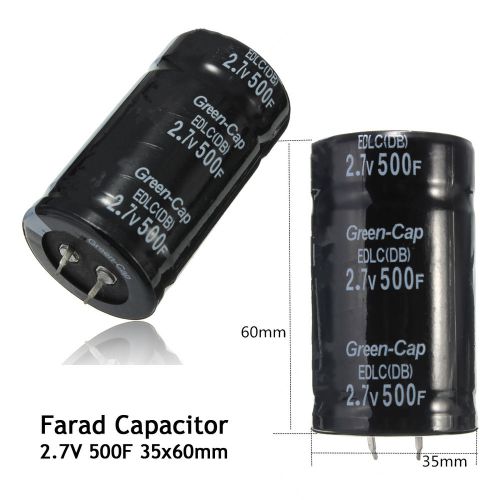 2pcs farad capacitor 2.7v 500f 35*60mm super capacitor 2.7v500f for sale