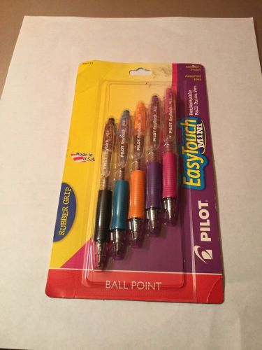 Pilot Easy Touch Mini Retractable Ball-Point Pen Medium Point Assorted Inks New