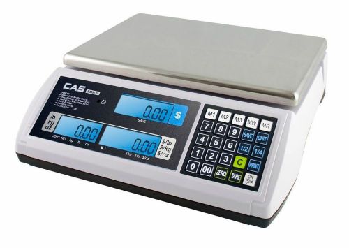 Used 60 lb x 0.02 lb cas s2000jr ntep price computing retail scale, vfd display for sale