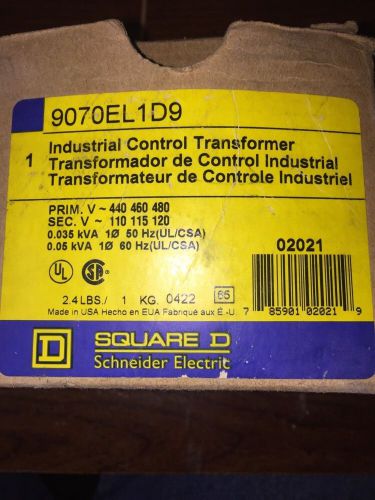 SQUARE D 9070 EL1 D9 .035-.05 KVA PRIM. 440 460 SEC. 115 120 Control Transformer