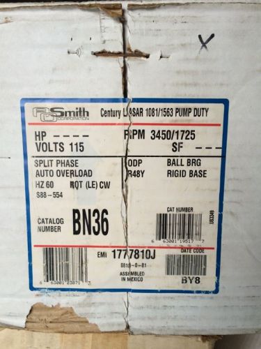 BN36 AO Smith Pool Pump Motor 3/4 Hp 3450/1725 Rpm 48Y Frame