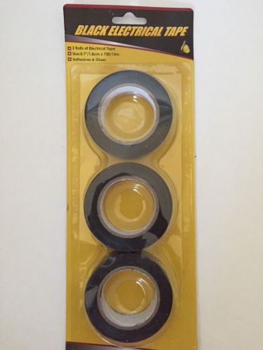 Black 3 Pack Each Roll 0.71x50 ft General Purpose Vinyl Electrical Tape