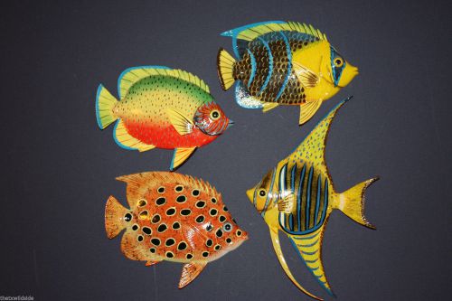 (4) 6&#034;,SEAFOOD RESTAURANT DECOR, TROPICAL FISH, SEA LIFE, WALL, F156,143,148,193