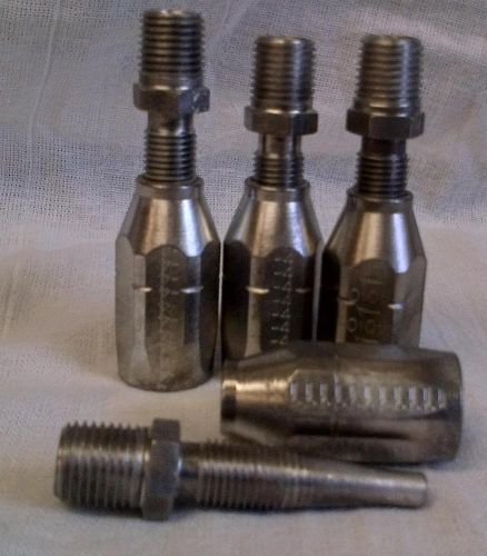 Lot of 4 aeroquip reusable hose fittings 1/4&#034; male npt x -4 (1/4&#034;) hose 100r2 for sale