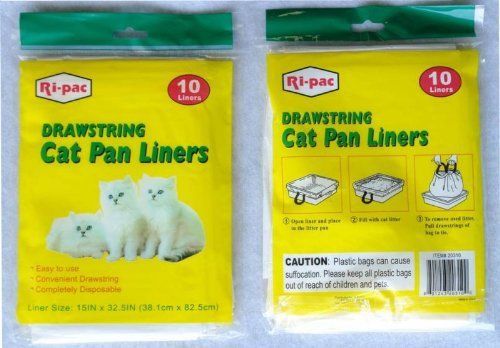 60 pieces drawstring cat pan liner for litter waste scoop disposal New