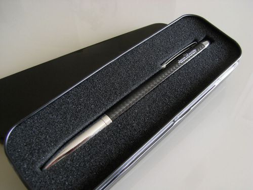 Jaeger LeCoultre carbon ballpoint pen &amp; stylus for touch-screen by Troika. NEW!