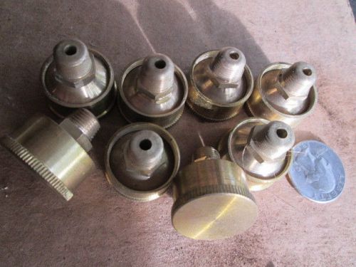 8 brass greasers for a hit n miss engine.  unused. 1&#034; dia. top; 3/8&#034; thread
