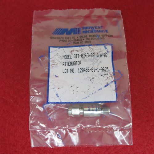 Midwest microwave att 0263 06 sma 02 dc-18 ghz 6db attenuator (new) for sale