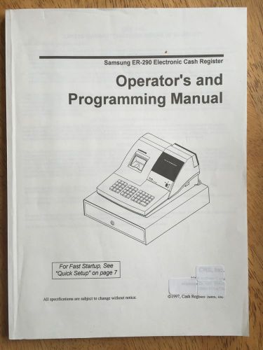 Samsung ER-290 Cash Register Operater&#039;s and Programming Manual