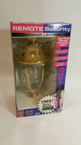 Remote Security Outdoor Light Lantern Solid Polished Brass +Bonus Remote NIB