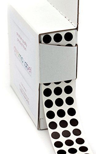1/4&#034; black color-coding dot stickers | permanent adhesive, 0.25 in. - 1,000 l... for sale