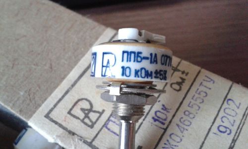 1x 10k PPB-1A 1W USSR Single turn wirewound potentiometer variable resistor