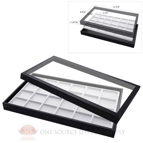 (1) Acrylic Top Display Case &amp; (1) 24 Compartmented White  Insert Organizer
