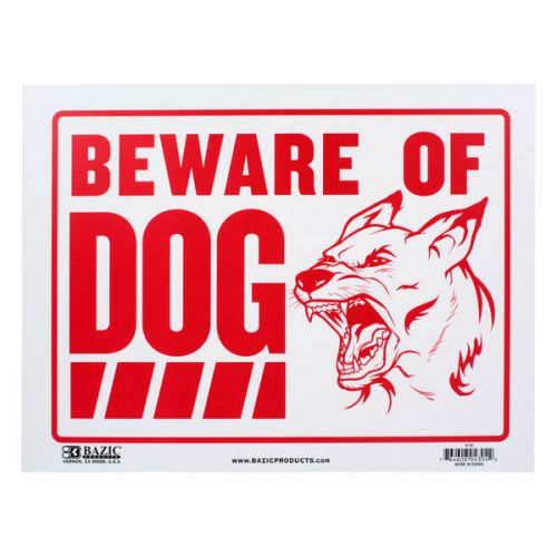 Beware of Dog Plastic Sign - 31cm x 23cm - Set of 2