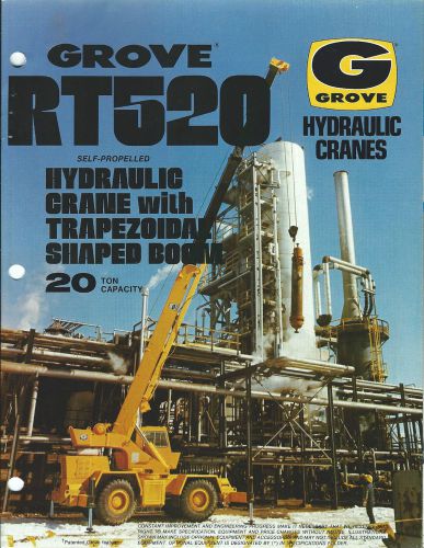 Equipment brochure - grove - rt520 - hydraulic crane trapezoidal boom  (e2982) for sale