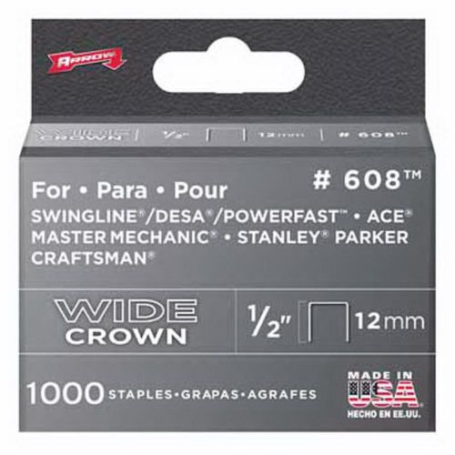 Arrow 1000pk 1/2&#034; heavy duty staple 608 for sale