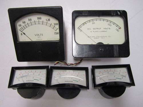 Vintage gauge lot behlman api weston volts ac amplitude retro steampunk 12301 for sale