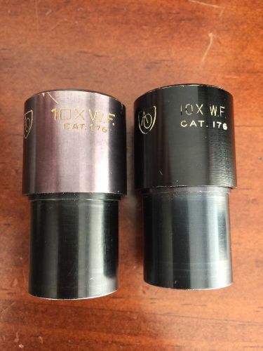 AO American Optical MICROSCOPE Cat. No. 176, 10X WF WIDE FIELD EYEPIECES LENSES