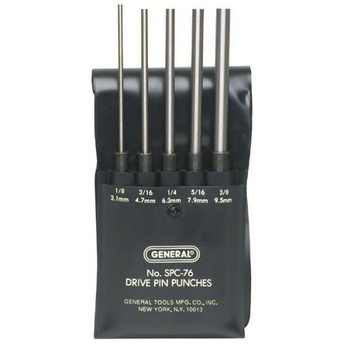 General 5 piece drive pin punch set l: 8&#034; size:1/8&#034;,3/16&#034;,1/4&#034;,5/16&#034;, 3/8&#034; for sale