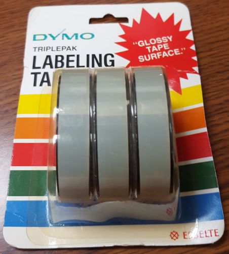 Dymo(R) Model Black Glossy Finish Labeling Tapes, 1/2in. x 12ft., Pack Of 4