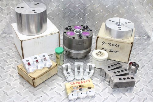Mico-Centric 4&#034; 3 jaw chuck w/ 6 Sets of jaws