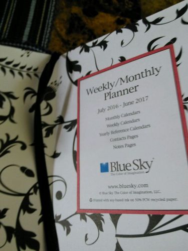 Weekly monthly planner 2016-2017 Blue Sky