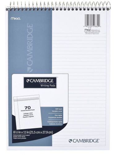Mead Cambridge Notebook Wirebound NotePad Stiff-Back 8.5 x 11 Inches White (5...