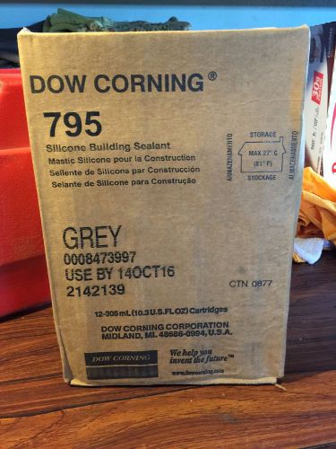 Case of gray dow corning 795 silicone sealant - 12 cartridges for sale