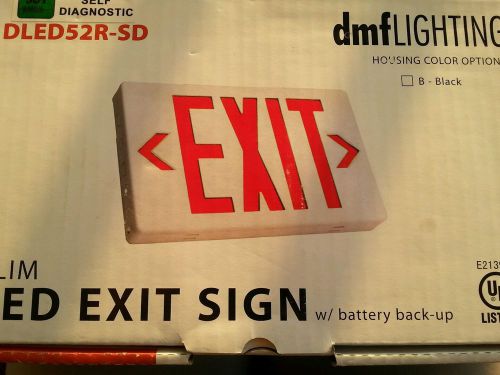 LED Exit Lighting Light Fixture Sign w Battery Back Up N.I.B. DMF Fast Shipping