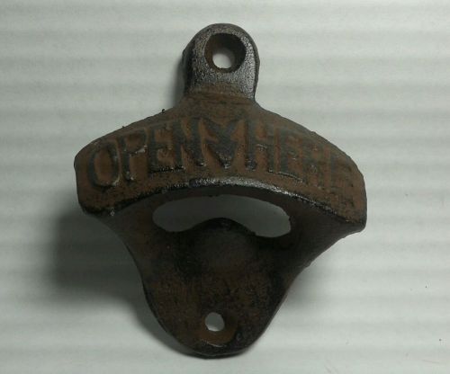 New cast iron &#034;open here&#034; bottle opener 3&#034;  great for your man cave
