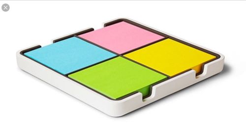 3M NH654EV4 Evernote Post-it Note Holder, 11&#034;x11&#034;, Quad, White Msrp $40 3x3 &#034;